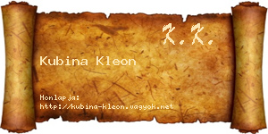 Kubina Kleon névjegykártya